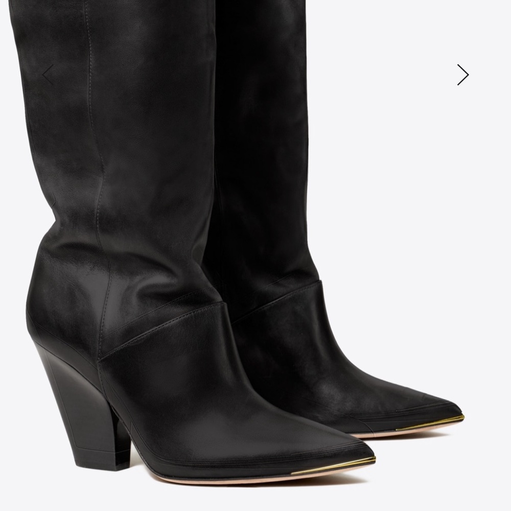 Tory Burch Lila Calfskin Knee Boots